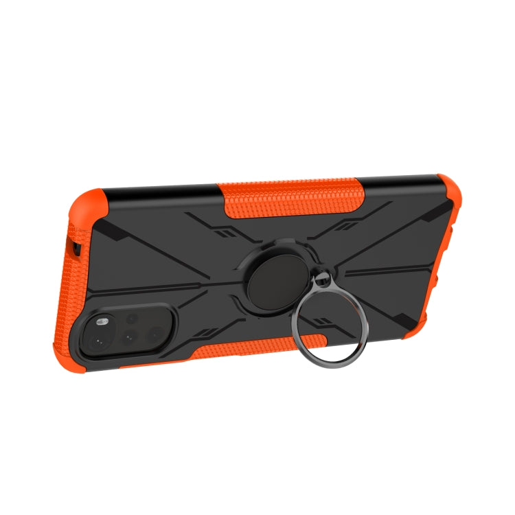 For Motorola Moto G22 Armor Bear Shockproof PC + TPU Phone Case with Ring