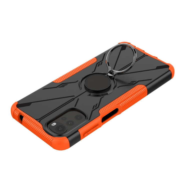For Motorola Moto G22 Armor Bear Shockproof PC + TPU Phone Case with Ring