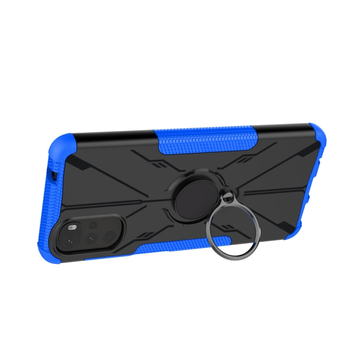 For Motorola Moto G22 Armor Bear Shockproof PC + TPU Phone Case with Ring