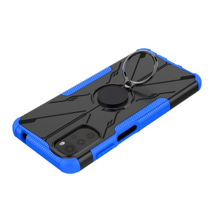 For Motorola Moto G22 Armor Bear Shockproof PC + TPU Phone Case with Ring