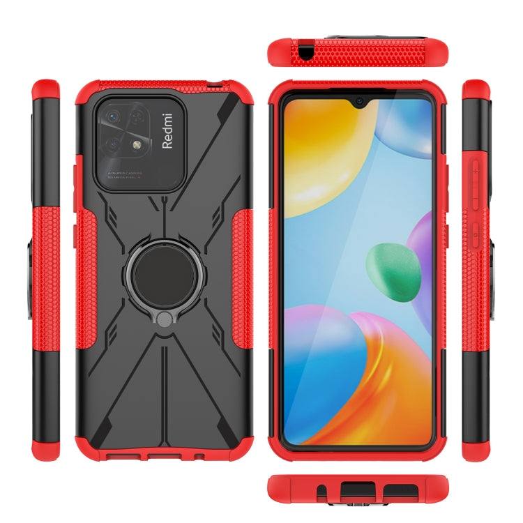 For Xiaomi Redmi 10C 4G Armor Bear Shockproof PC + TPU Phone Case with Ring