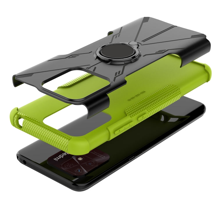 For Xiaomi Redmi 10C 4G Armor Bear Shockproof PC + TPU Phone Case with Ring