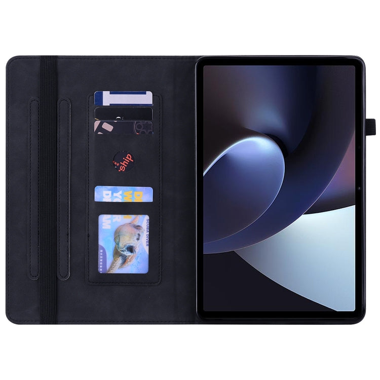 For OPPO Pad 11 Skin Feel Solid Color Zipper Leather Tablet Case