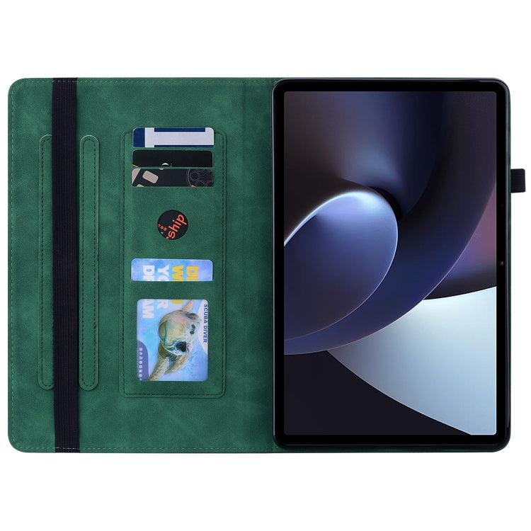 For OPPO Pad 11 Skin Feel Solid Color Zipper Leather Tablet Case
