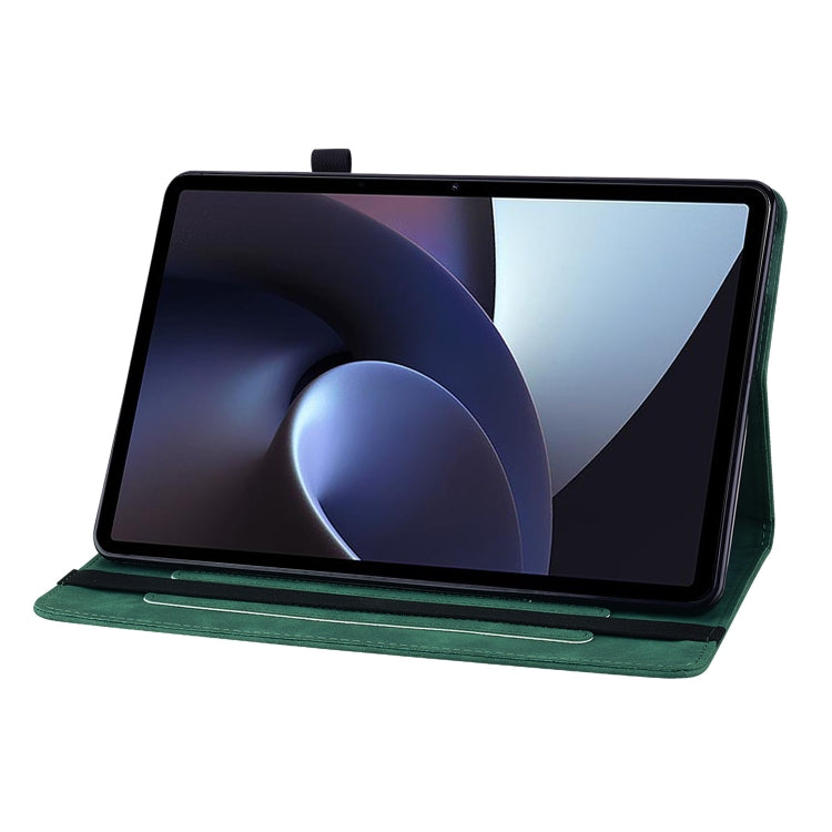 For OPPO Pad 11 Skin Feel Solid Color Zipper Leather Tablet Case