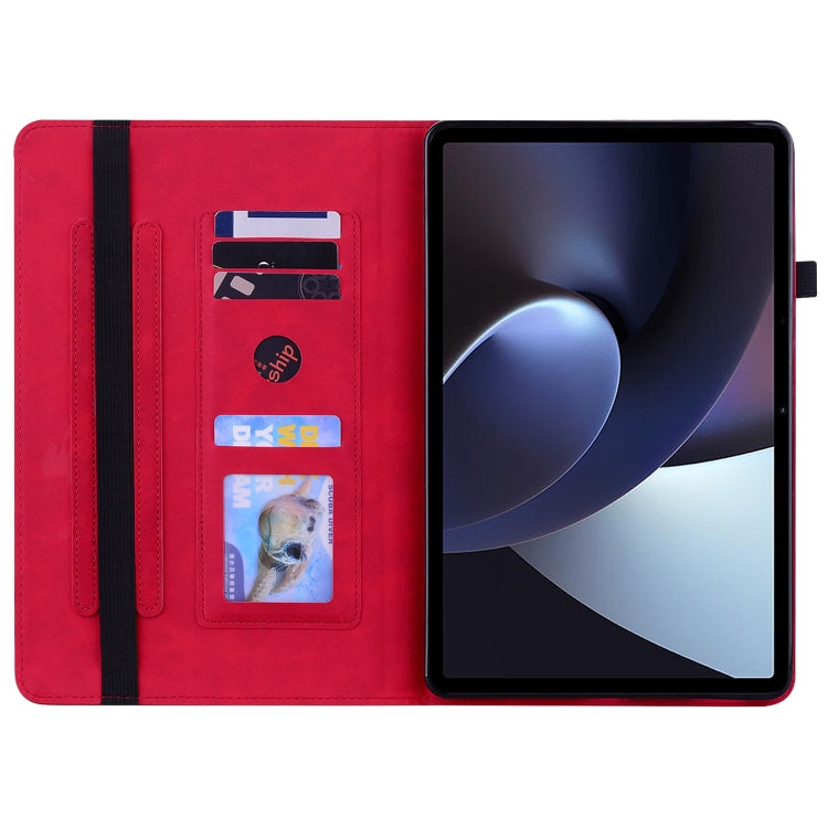 For OPPO Pad 11 Skin Feel Solid Color Zipper Leather Tablet Case