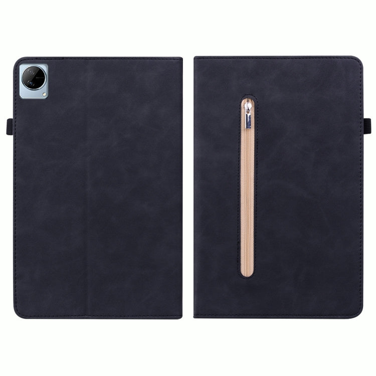 For vivo Pad 11 2022 Skin Feel Solid Color Zipper Leather Tablet Case
