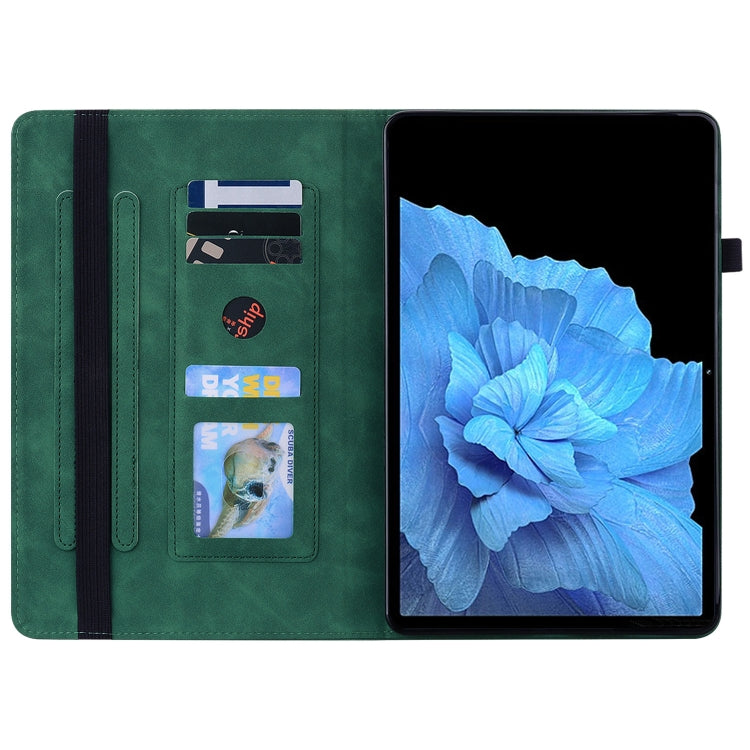 For vivo Pad 11 2022 Skin Feel Solid Color Zipper Leather Tablet Case