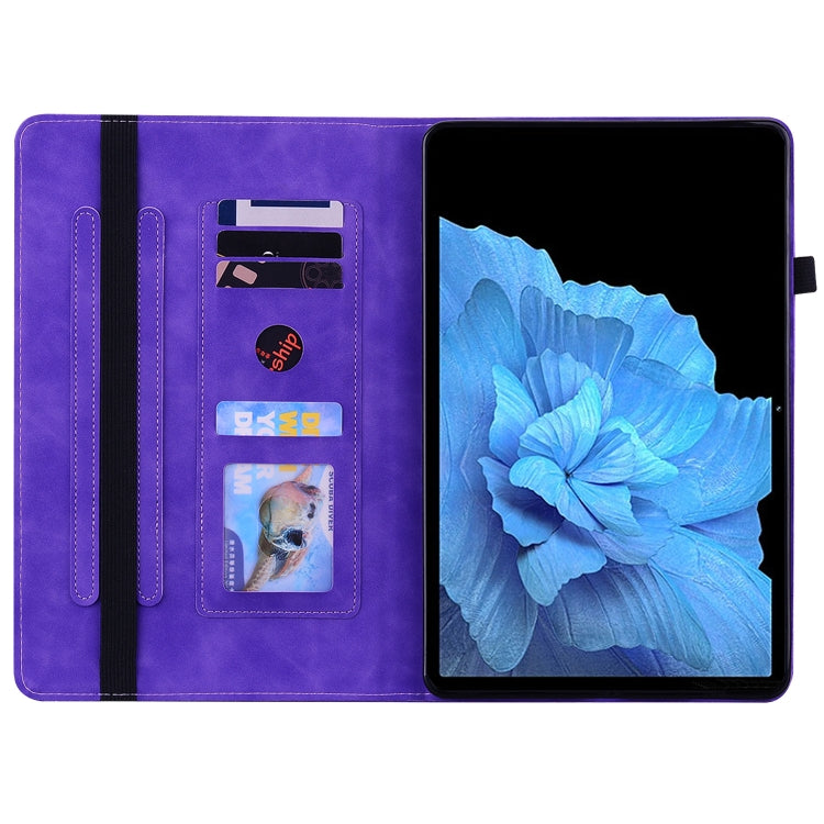 For vivo Pad 11 2022 Skin Feel Solid Color Zipper Leather Tablet Case