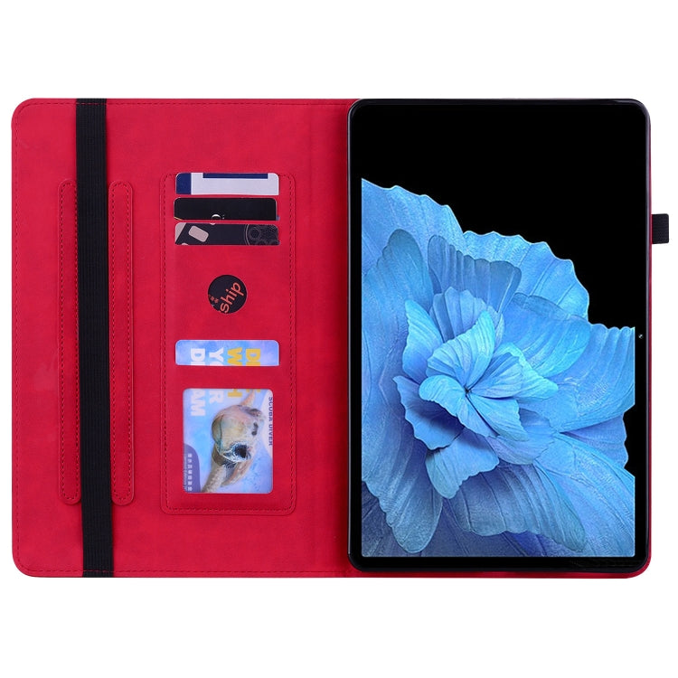 For vivo Pad 11 2022 Skin Feel Solid Color Zipper Leather Tablet Case