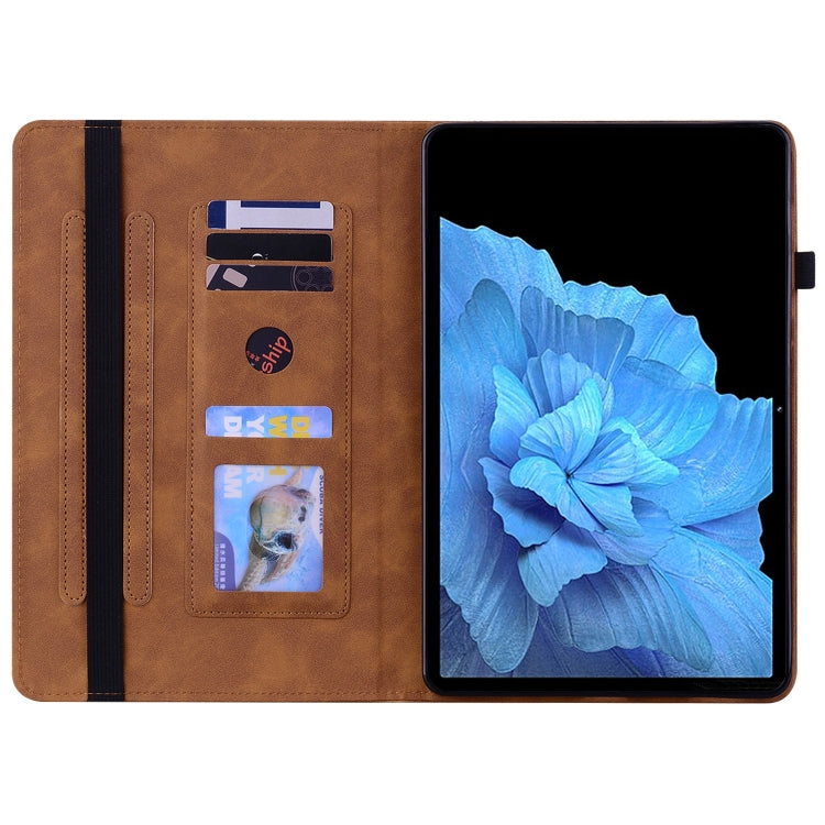 For vivo Pad 11 2022 Skin Feel Solid Color Zipper Leather Tablet Case