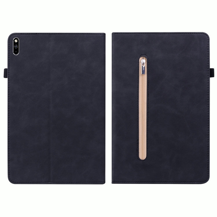 For Huawei MatePad Pro 10.8 2021 / 2018 Skin Feel Solid Color Zipper Leather Tablet Case