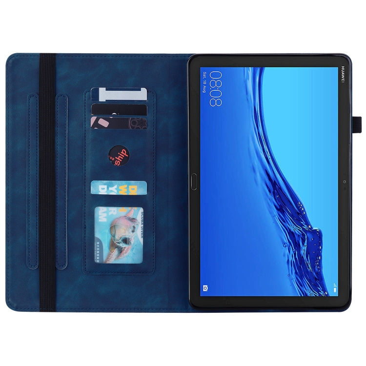 For Huawei MediaPad M5 Lite 10.1 Skin Feel Solid Color Zipper Leather Tablet Case