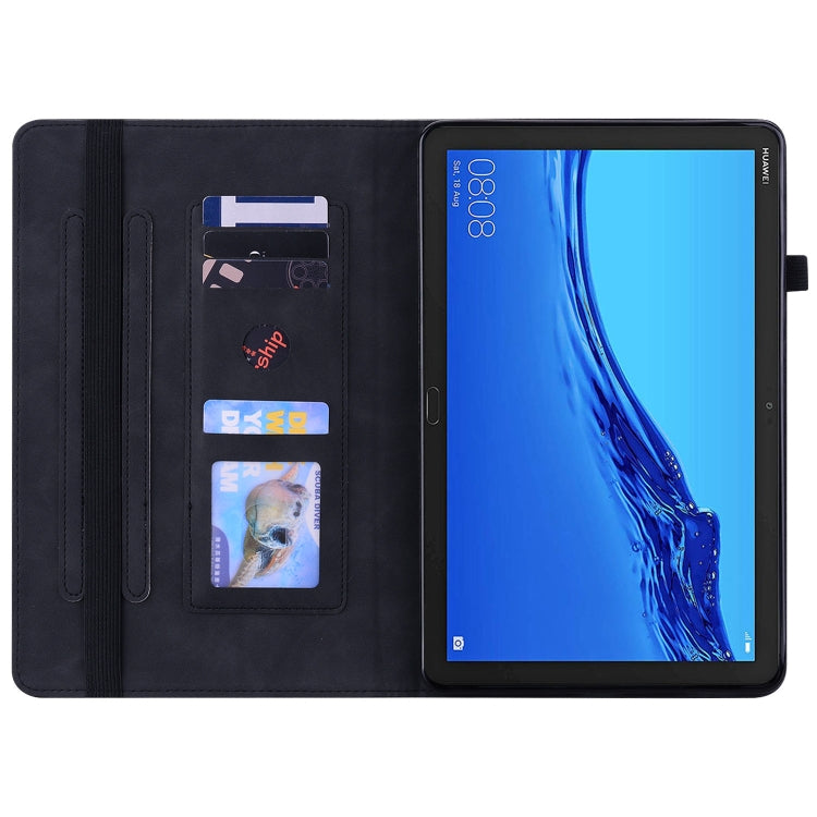 For Huawei MediaPad M5 Lite 10.1 Skin Feel Solid Color Zipper Leather Tablet Case