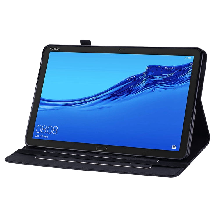 For Huawei MediaPad M5 Lite 10.1 Skin Feel Solid Color Zipper Leather Tablet Case