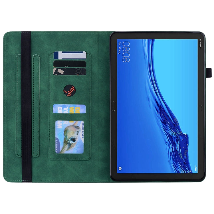 For Huawei MediaPad M5 Lite 10.1 Skin Feel Solid Color Zipper Leather Tablet Case