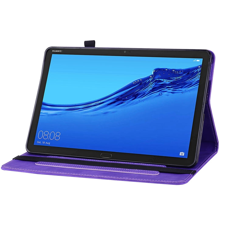 For Huawei MediaPad M5 Lite 10.1 Skin Feel Solid Color Zipper Leather Tablet Case