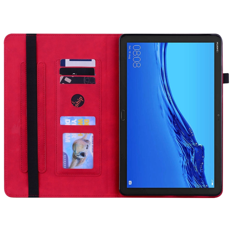 For Huawei MediaPad M5 Lite 10.1 Skin Feel Solid Color Zipper Leather Tablet Case