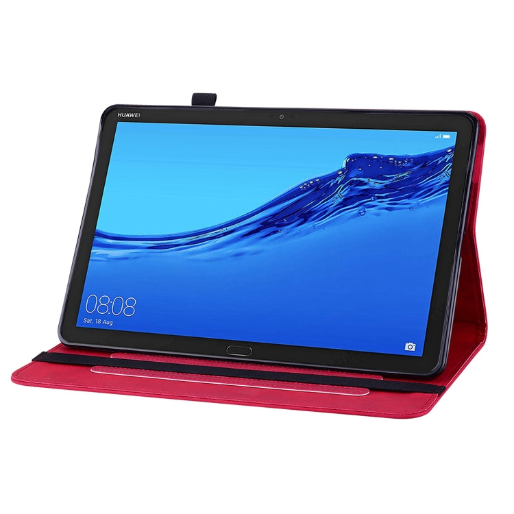 For Huawei MediaPad M5 Lite 10.1 Skin Feel Solid Color Zipper Leather Tablet Case
