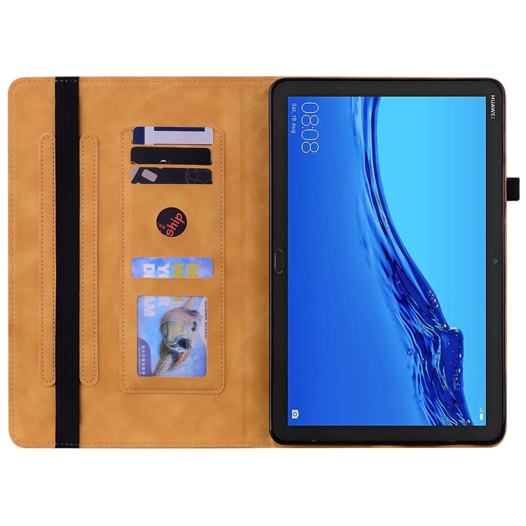 For Huawei MediaPad M5 Lite 10.1 Skin Feel Solid Color Zipper Leather Tablet Case