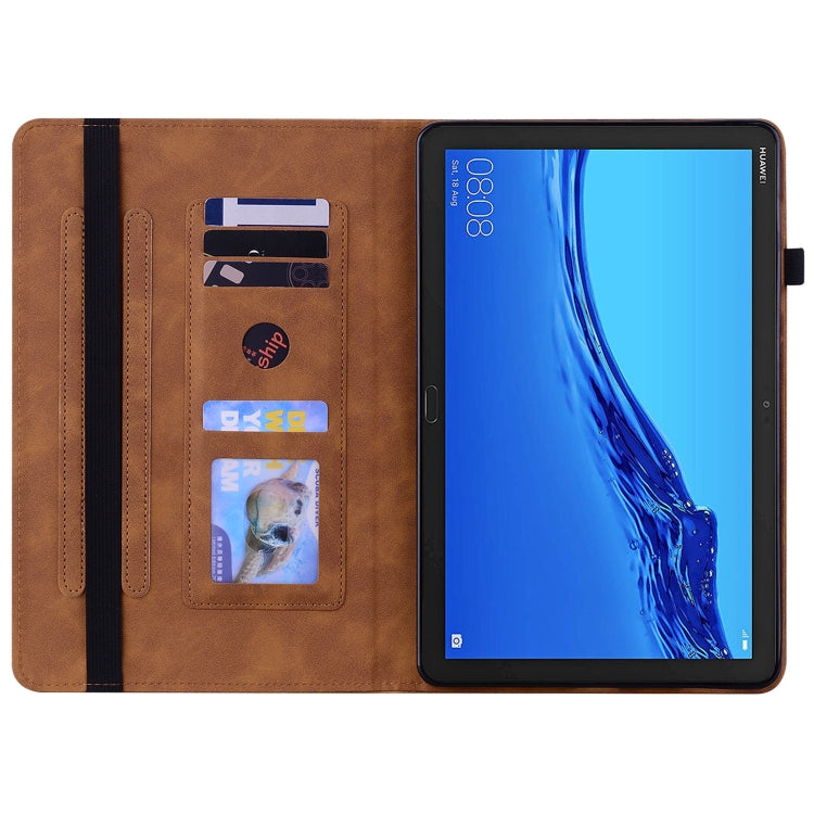 For Huawei MediaPad M5 Lite 10.1 Skin Feel Solid Color Zipper Leather Tablet Case