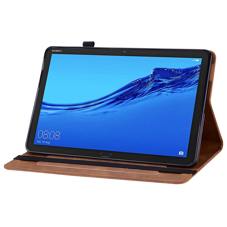 For Huawei MediaPad M5 Lite 10.1 Skin Feel Solid Color Zipper Leather Tablet Case