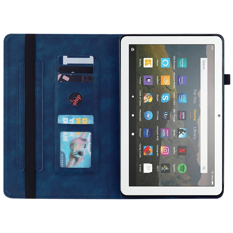 For Amazon Kindle Fire HD 8 Skin Feel Solid Color Zipper Leather Tablet Case