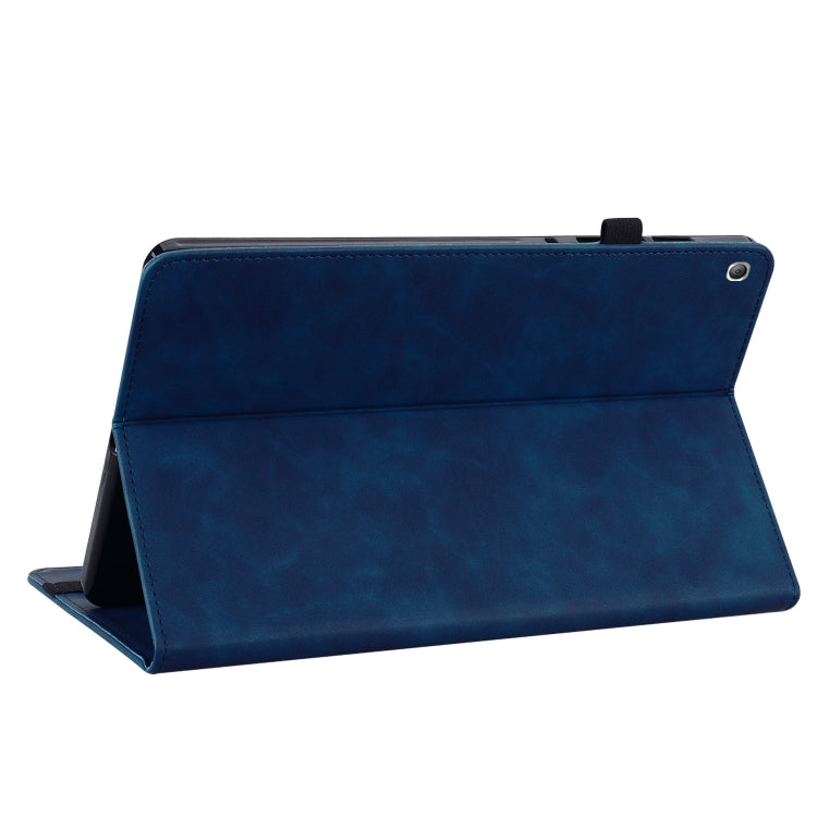For Amazon Kindle Fire HD 8 Skin Feel Solid Color Zipper Leather Tablet Case