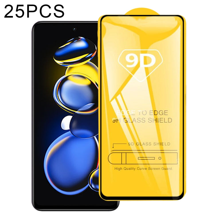 25 PCS 9D Full Glue Screen Tempered Glass Film For Xiaomi Redmi Note 11T Pro/11T Pro+/11T Pro+ Astro Boy Limited Edition/Poco X4 GT