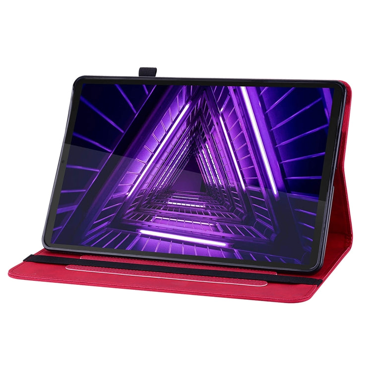 For Lenovo Tab K10 Skin Feel Solid Color Zipper Leather Tablet Case