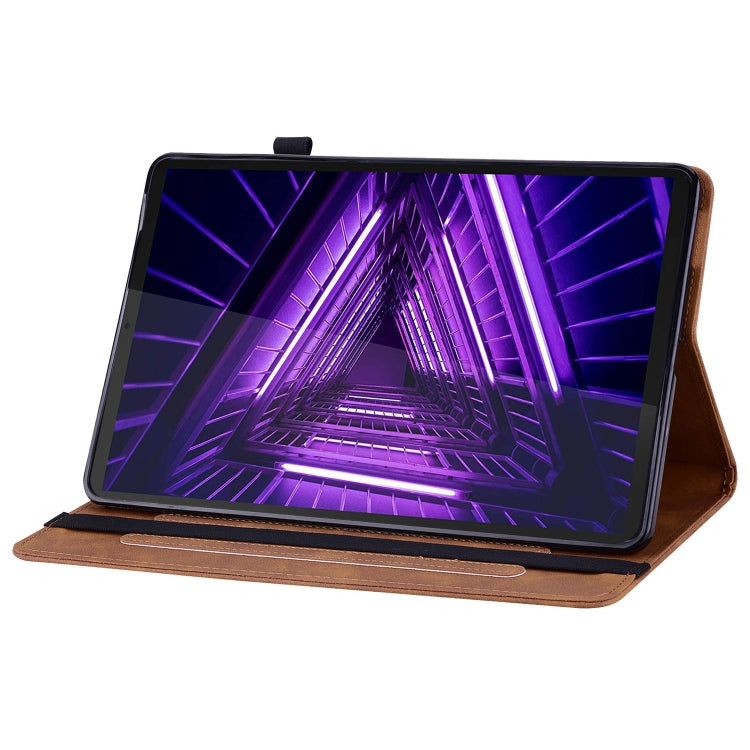 For Lenovo Tab K10 Skin Feel Solid Color Zipper Leather Tablet Case