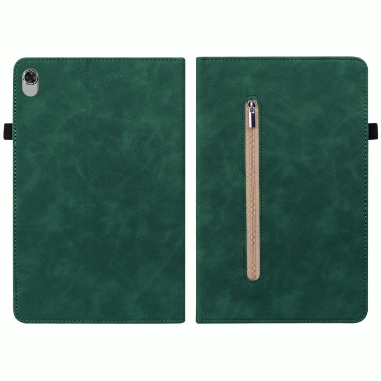 For Lenovo Tab M10 Plus 10.3 Skin Feel Solid Color Zipper Leather Tablet Case