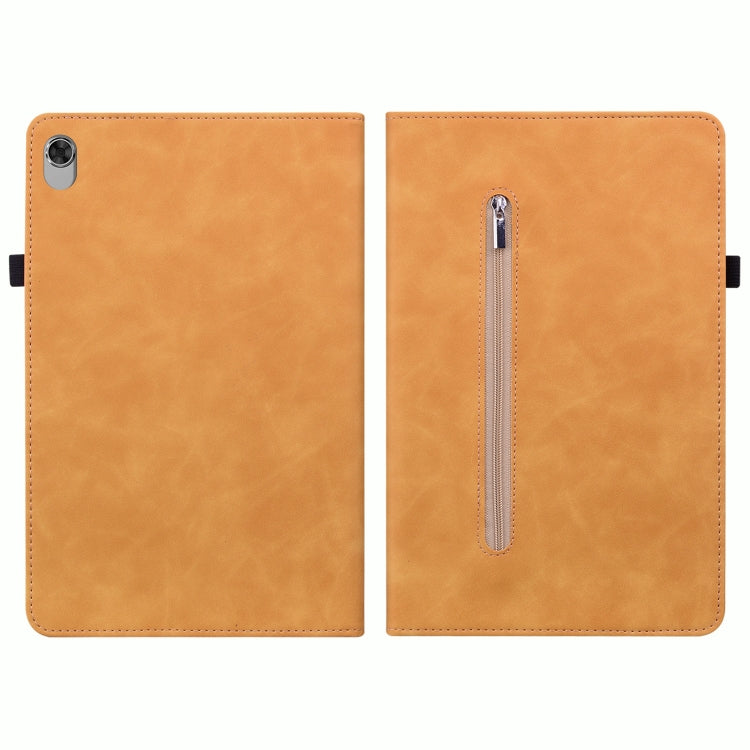 For Lenovo Tab M10 Plus 10.3 Skin Feel Solid Color Zipper Leather Tablet Case