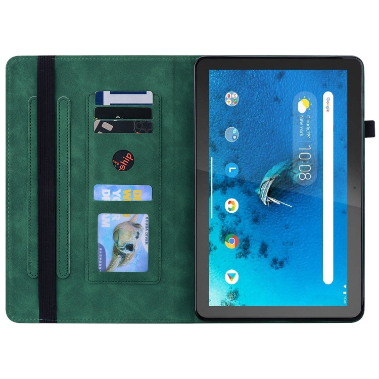 For Lenovo Tab M10 TB-X605 Skin Feel Solid Color Zipper Leather Tablet Case