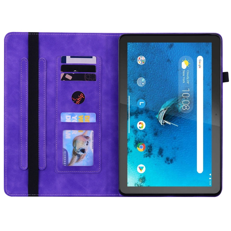 For Lenovo Tab M10 TB-X605 Skin Feel Solid Color Zipper Leather Tablet Case