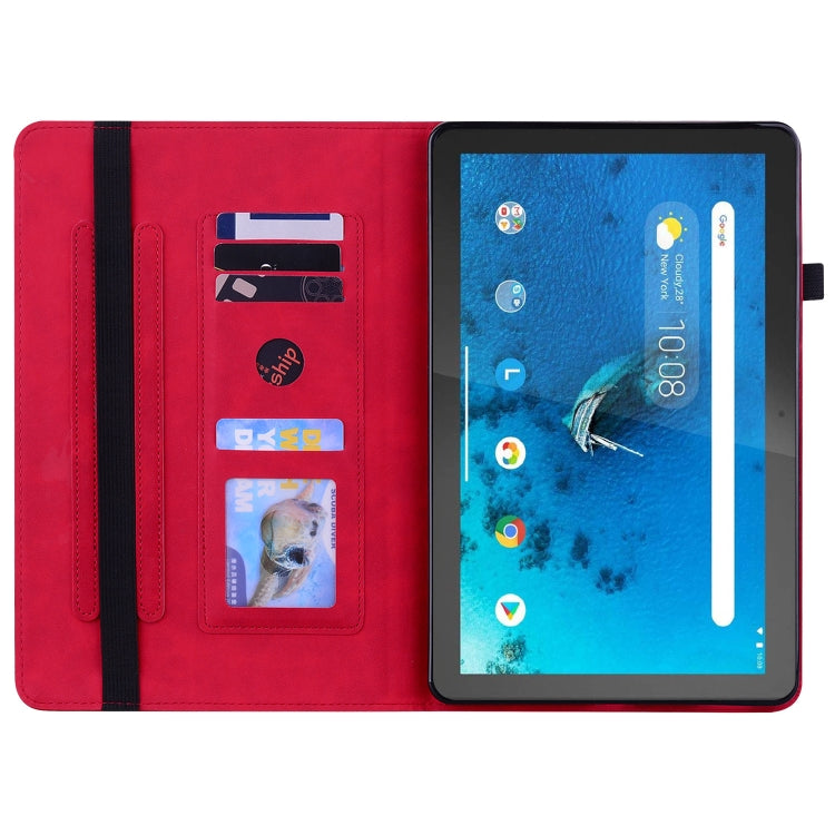 For Lenovo Tab M10 TB-X605 Skin Feel Solid Color Zipper Leather Tablet Case