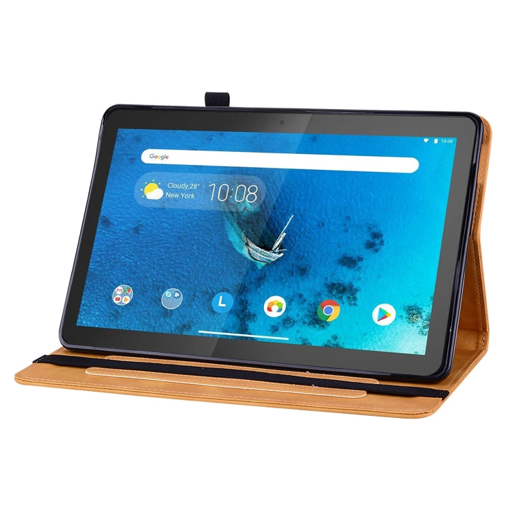 For Lenovo Tab M10 TB-X605 Skin Feel Solid Color Zipper Leather Tablet Case