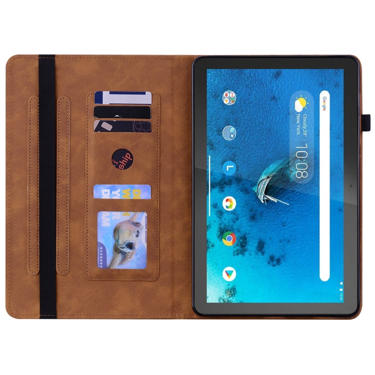 For Lenovo Tab M10 TB-X605 Skin Feel Solid Color Zipper Leather Tablet Case
