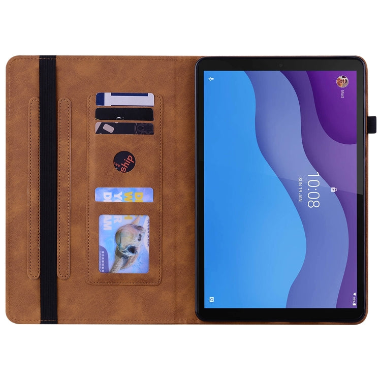 For Lenovo Tab M10 HD 2nd Gen TB-X306X Skin Feel Solid Color Zipper Leather Tablet Case