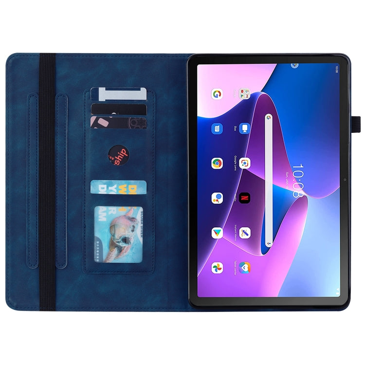 For Lenovo Tab M10 Plus 10.6 3rd Gen 2022 Skin Feel Solid Color Zipper Leather Tablet Case