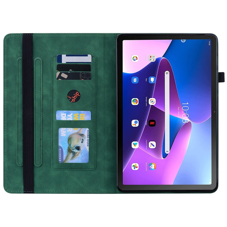For Lenovo Tab M10 Plus 10.6 3rd Gen 2022 Skin Feel Solid Color Zipper Leather Tablet Case