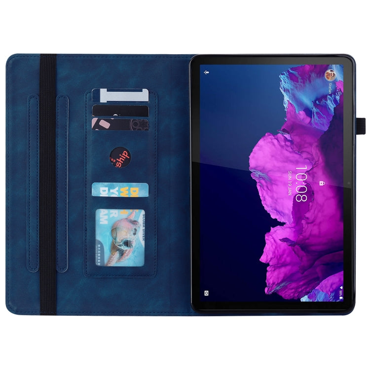 For Lenovo Tab P11 TB-J606F Skin Feel Solid Color Zipper Leather Tablet Case