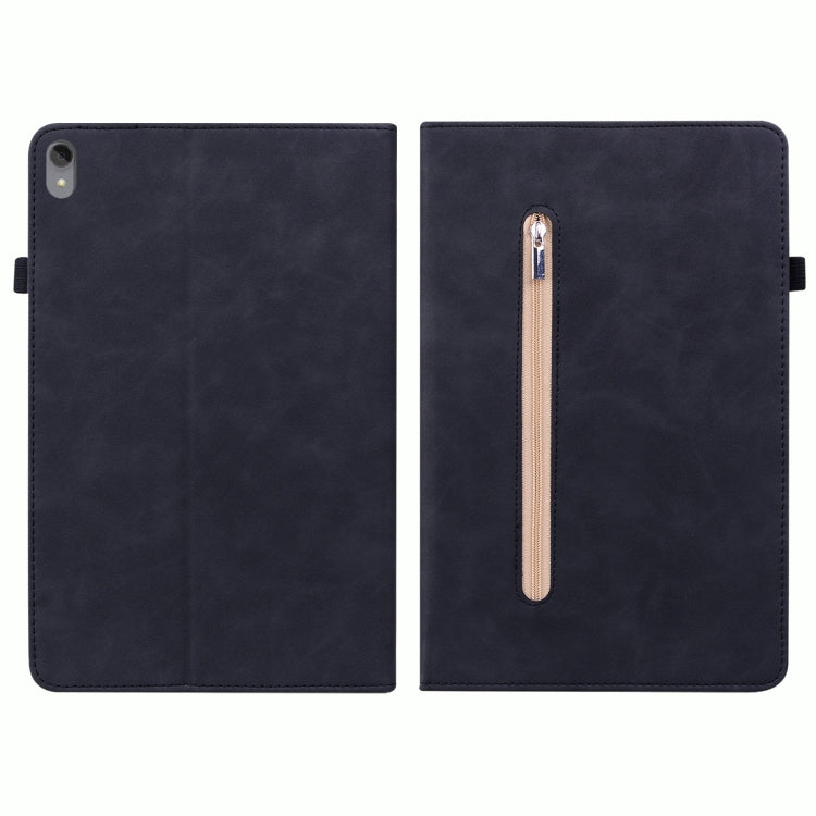 For Lenovo Tab P11 TB-J606F Skin Feel Solid Color Zipper Leather Tablet Case