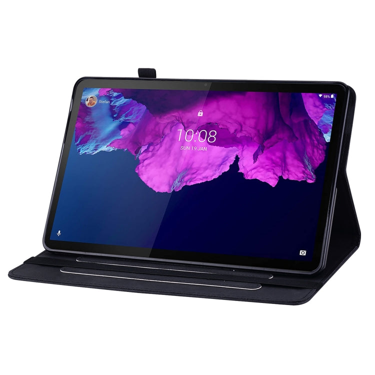 For Lenovo Tab P11 TB-J606F Skin Feel Solid Color Zipper Leather Tablet Case