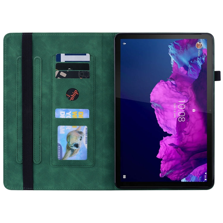 For Lenovo Tab P11 TB-J606F Skin Feel Solid Color Zipper Leather Tablet Case