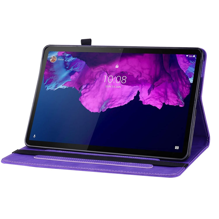 For Lenovo Tab P11 TB-J606F Skin Feel Solid Color Zipper Leather Tablet Case