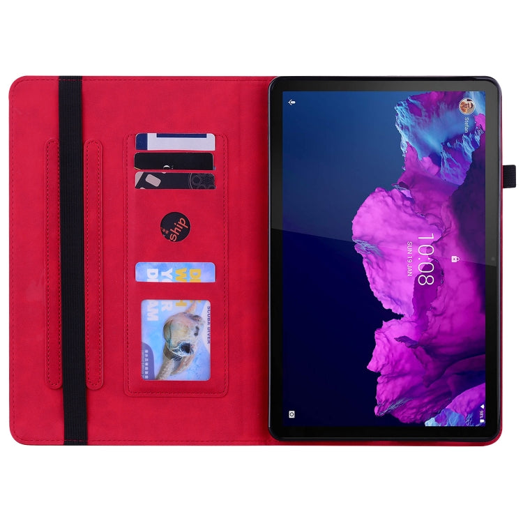 For Lenovo Tab P11 TB-J606F Skin Feel Solid Color Zipper Leather Tablet Case