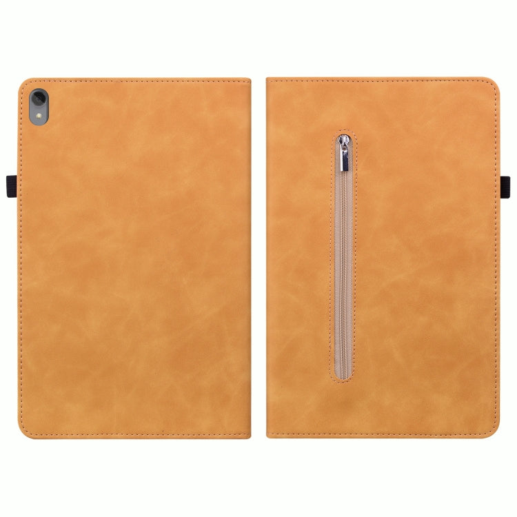 For Lenovo Tab P11 TB-J606F Skin Feel Solid Color Zipper Leather Tablet Case
