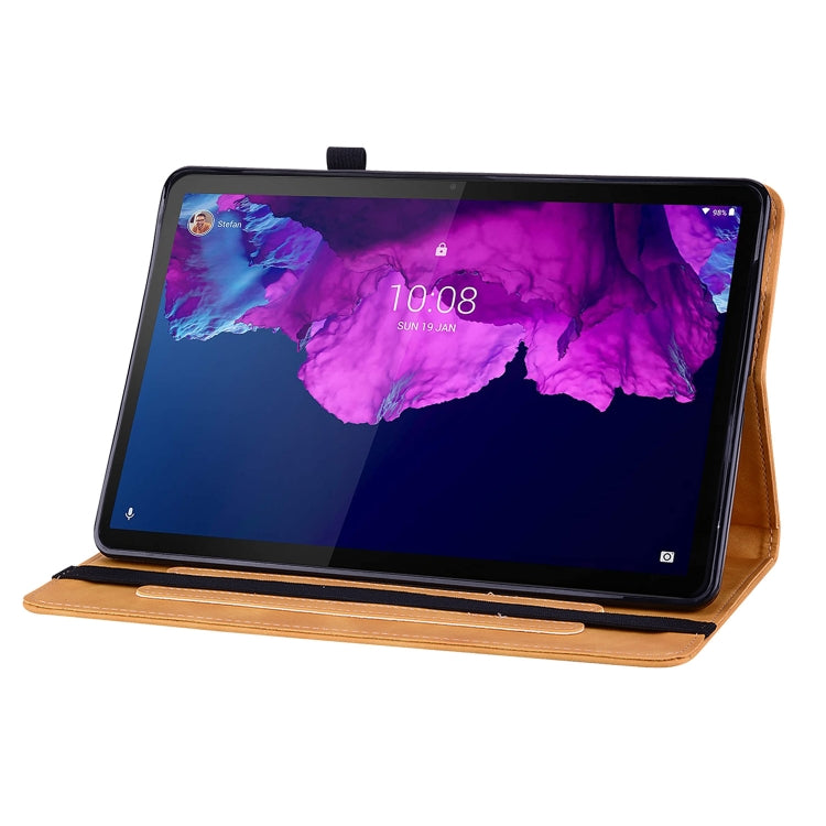 For Lenovo Tab P11 TB-J606F Skin Feel Solid Color Zipper Leather Tablet Case