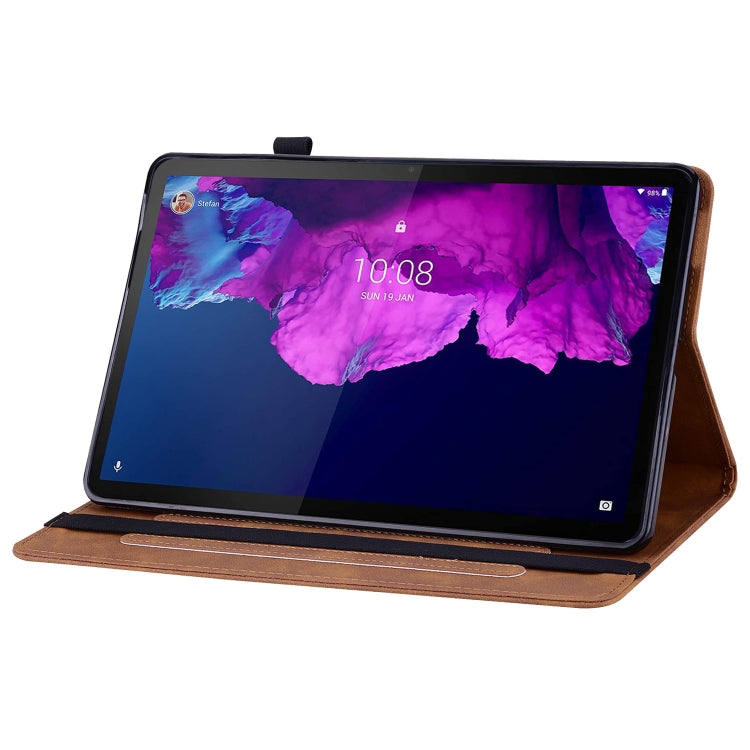 For Lenovo Tab P11 TB-J606F Skin Feel Solid Color Zipper Leather Tablet Case